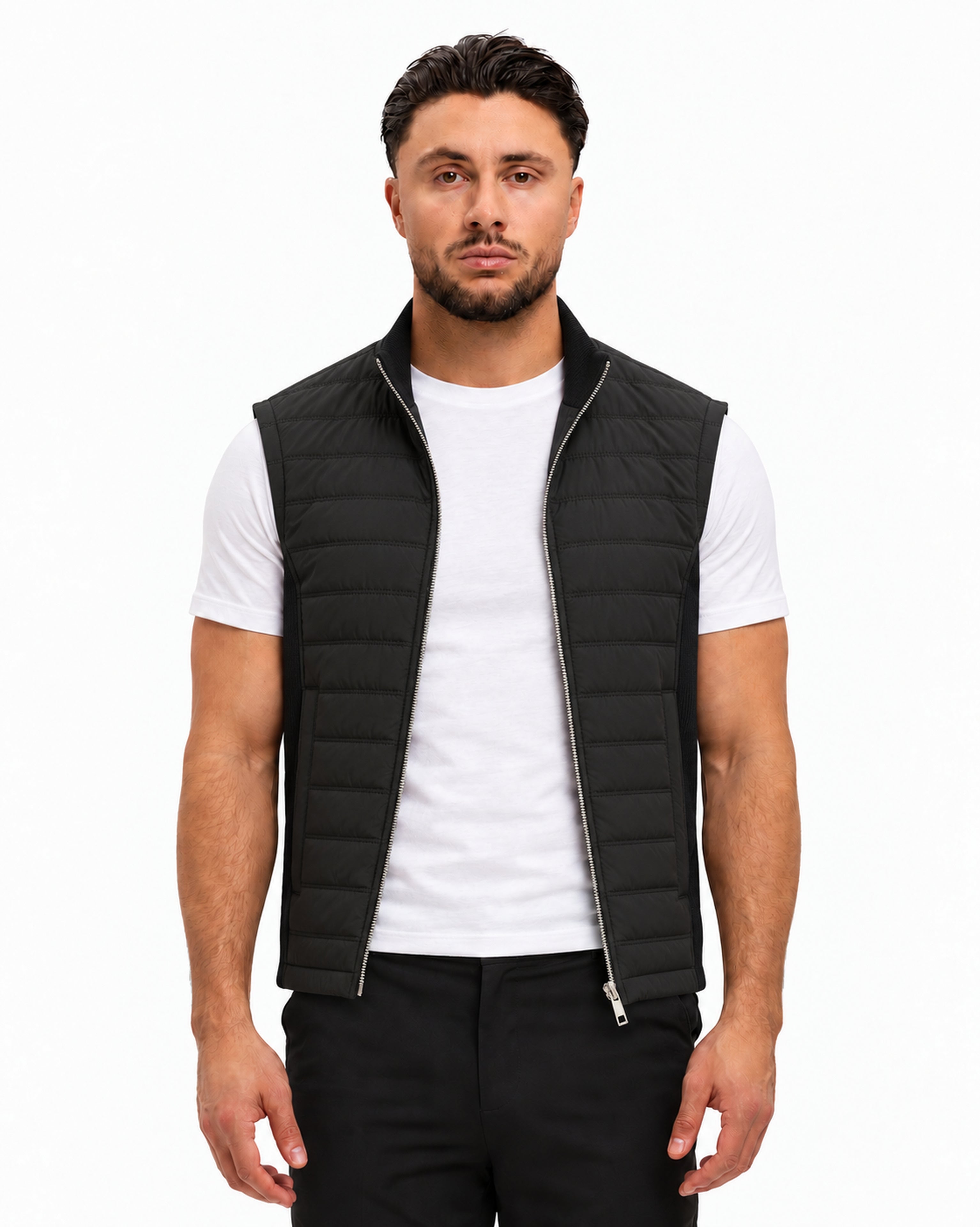 MADRID BODYWARMER BLACK - studio voorkant