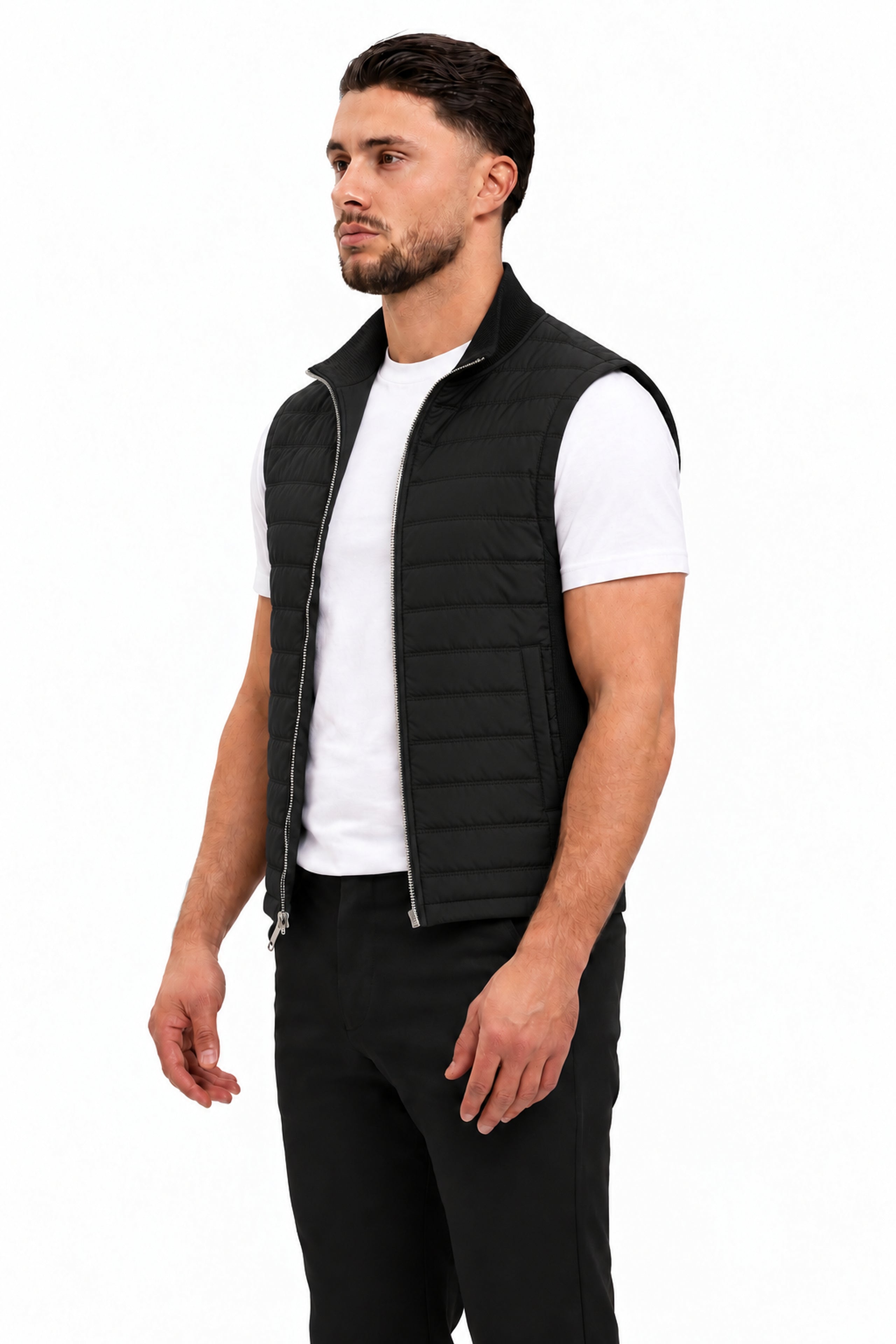 MADRID BODYWARMER BLACK - studio zijkant