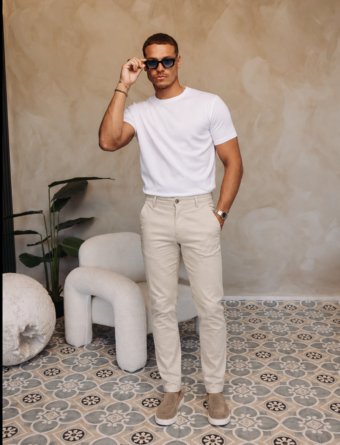 ESSENTIAL MARBELLA BEIGE PANTS — lifestylefoto