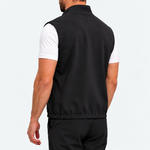MONZA bodywarmer zwart – achterkant, complete set met bijpassende pants (studio)