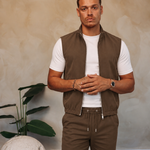 MONZA BODYWARMER | BROWN — lifestylefoto