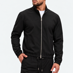 MONZA jacket zwart – vooraanzicht met blik opzij, complete set met bijpassende pants (studio)