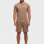 PORTO SET | TAUPE - volledige outfit met witte sneakers