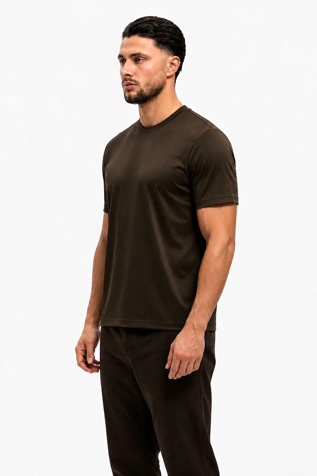 SHINY ESSENTIAL SHIRT DEEP BROWN