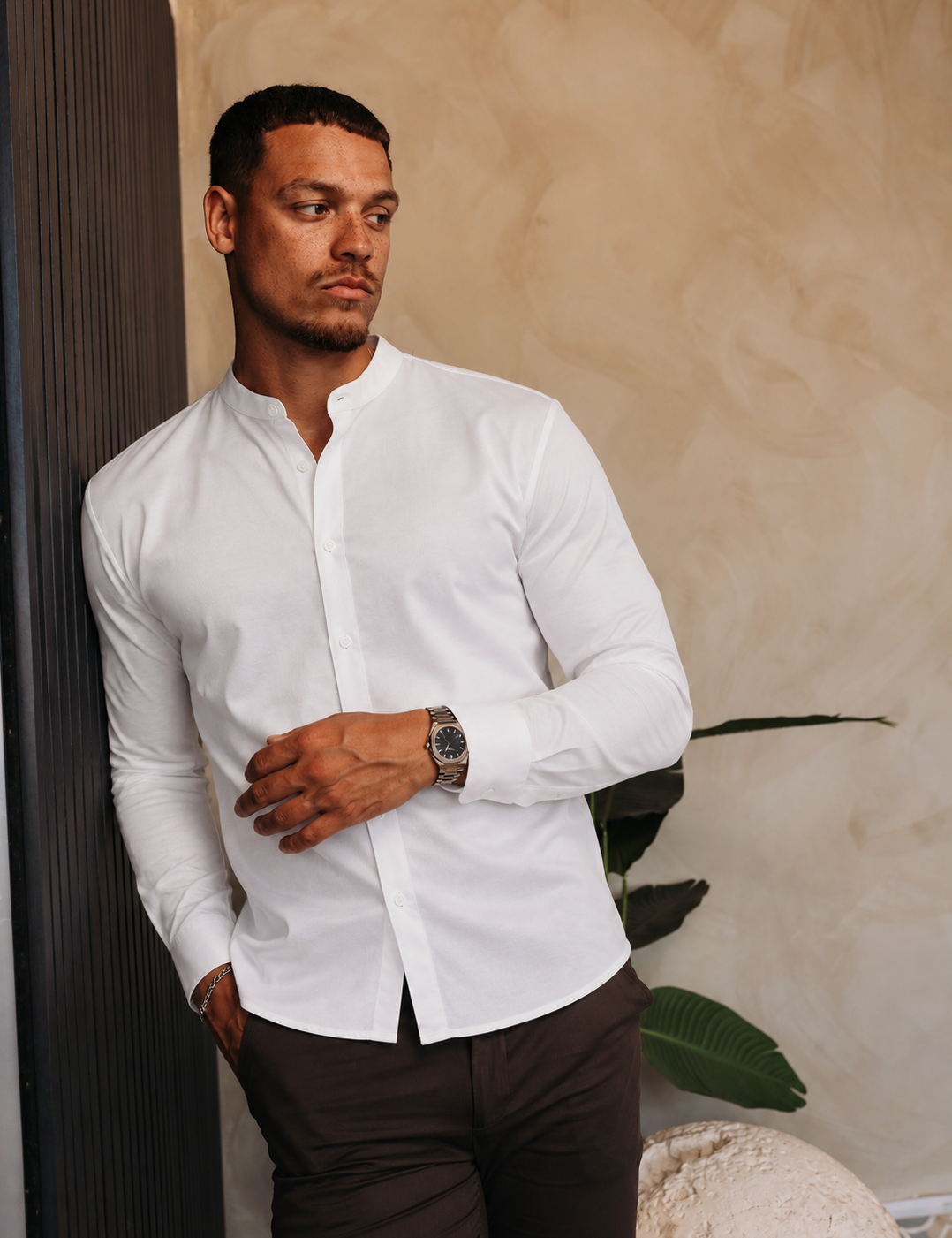 MANDARIN SHIRT WHITE — lifestylefoto