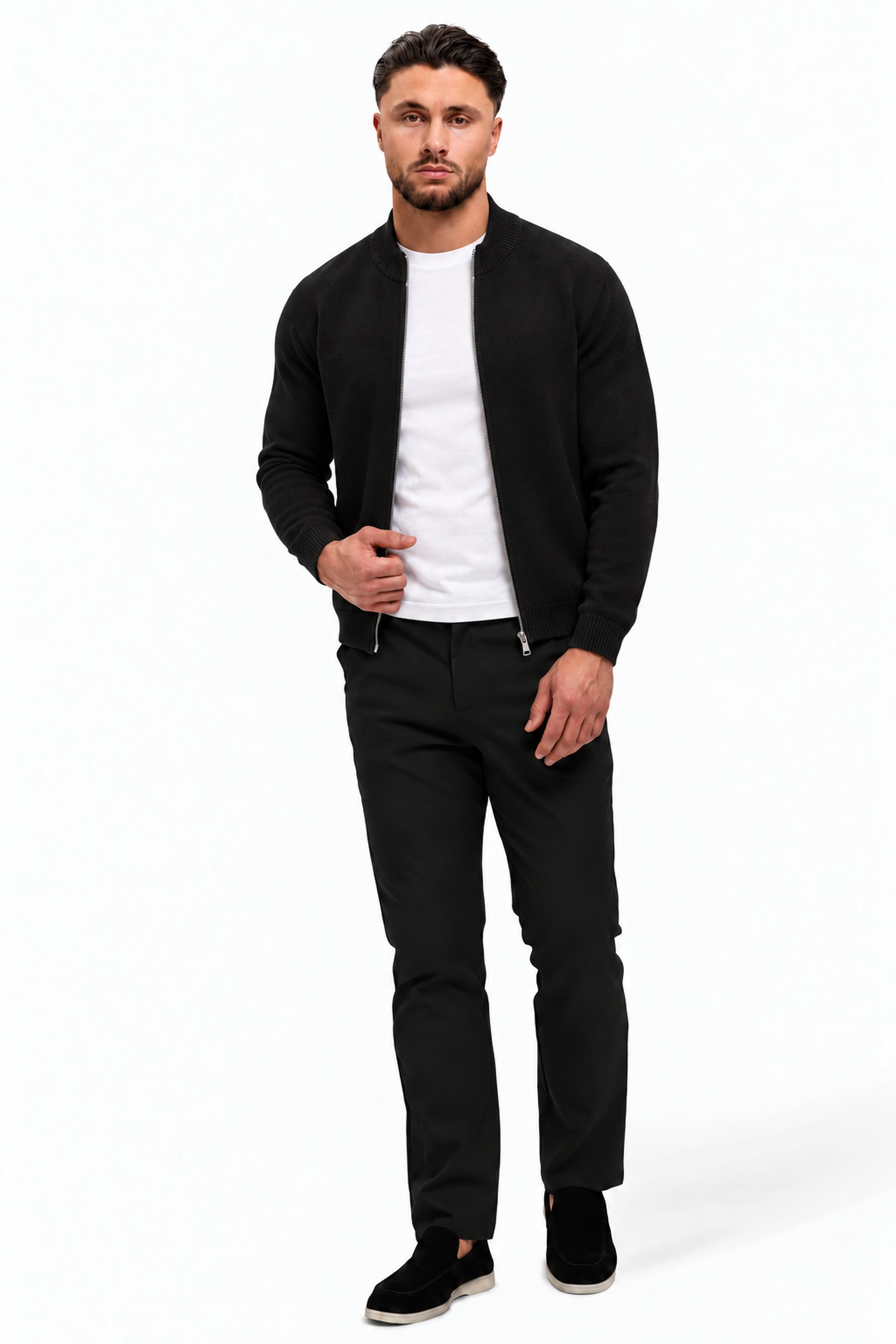 RIVAS HEAVY ZIPPER VEST BLACK - studio full-body