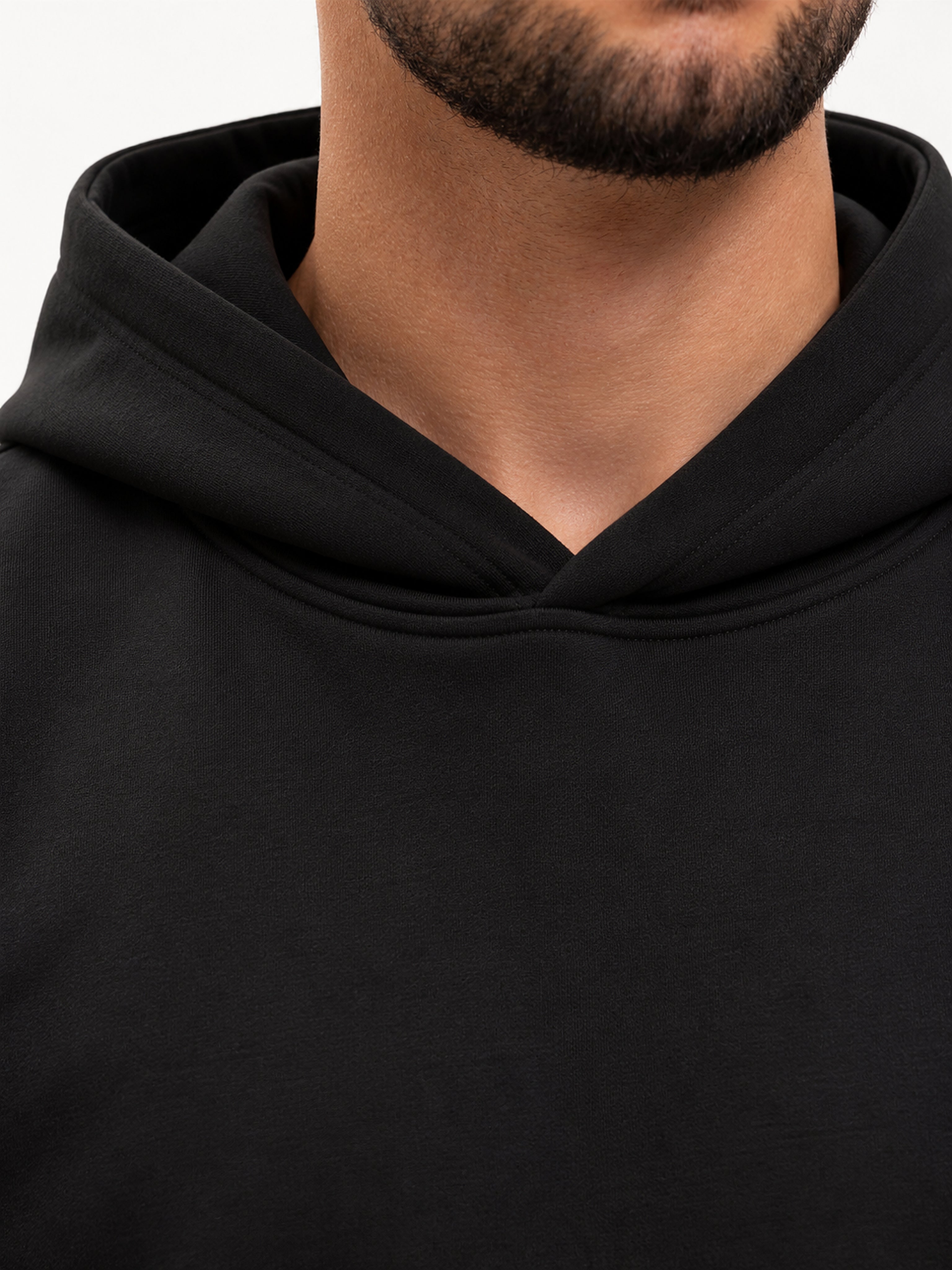 RK Blank Hoodie Black Oversized - detail