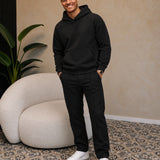 RK Blank Hoodie Black Oversized - gedragen