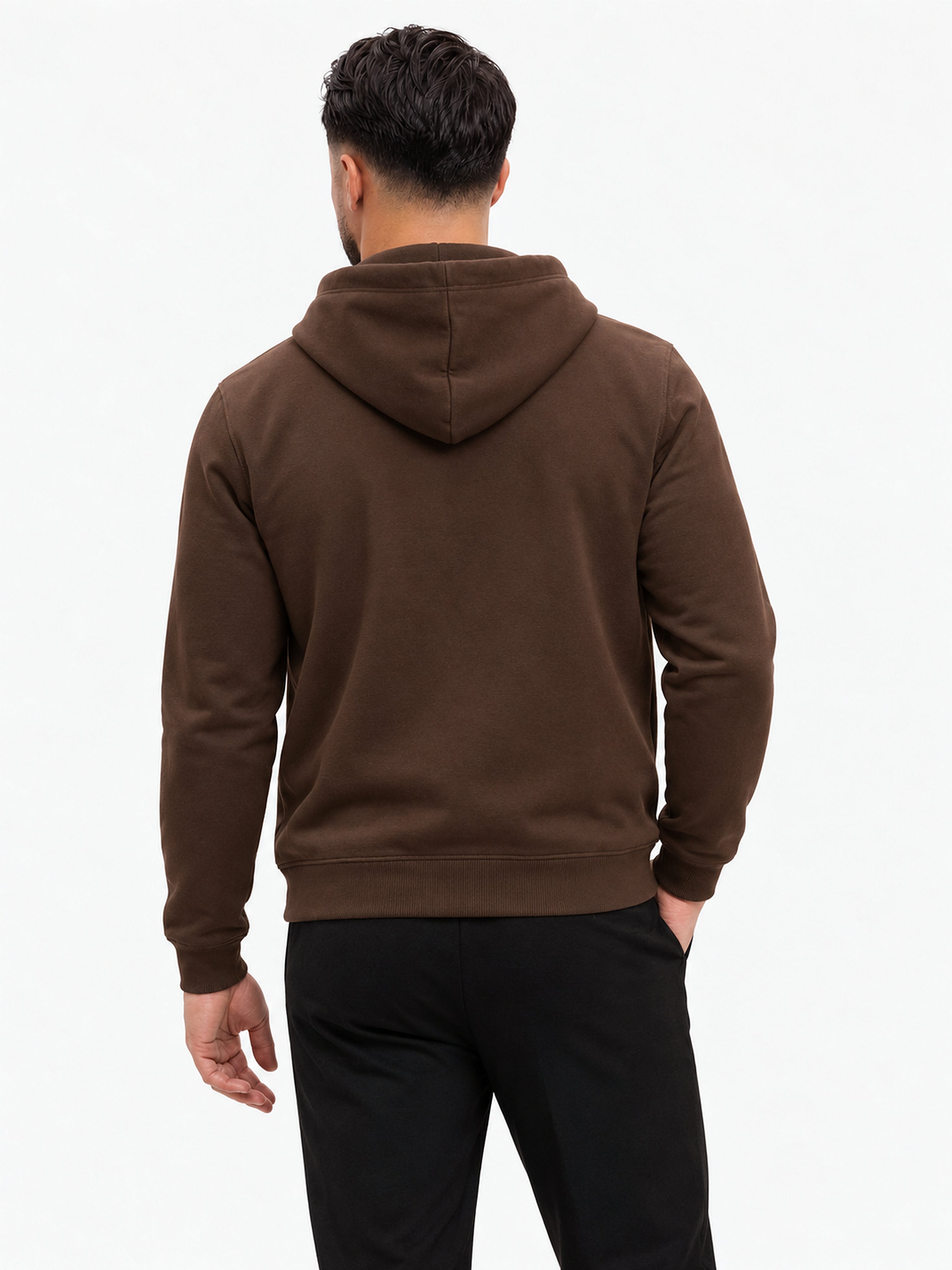 RK Blank Hoodie Coffee Regular Fit - achterkant