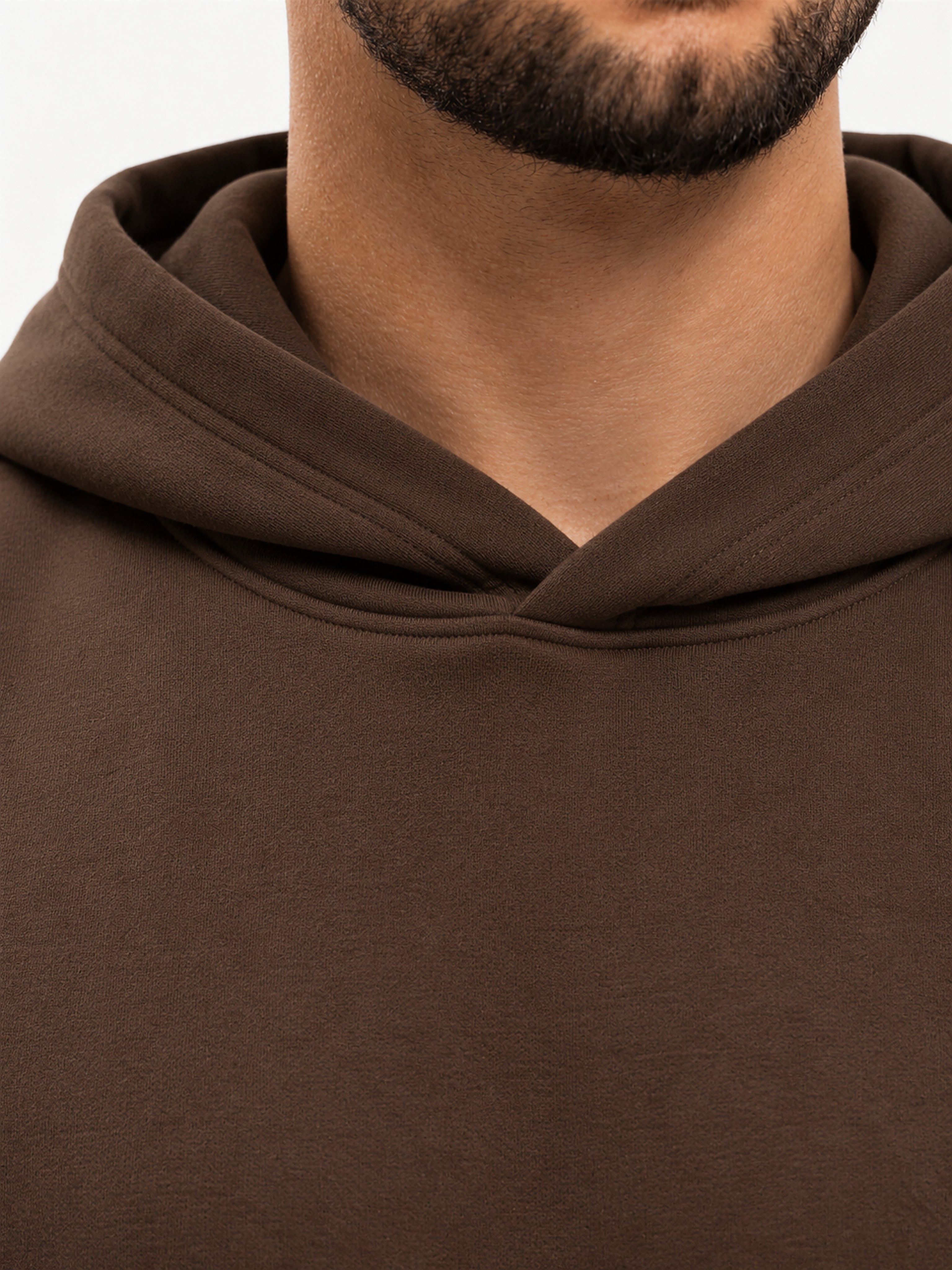 RK Blank Hoodie Coffee Regular Fit - detail