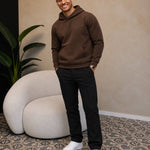 RK Blank Hoodie Coffee Regular Fit - gedragen