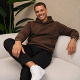 RK Blank Hoodie Coffee Regular Fit - gedragen, zittend