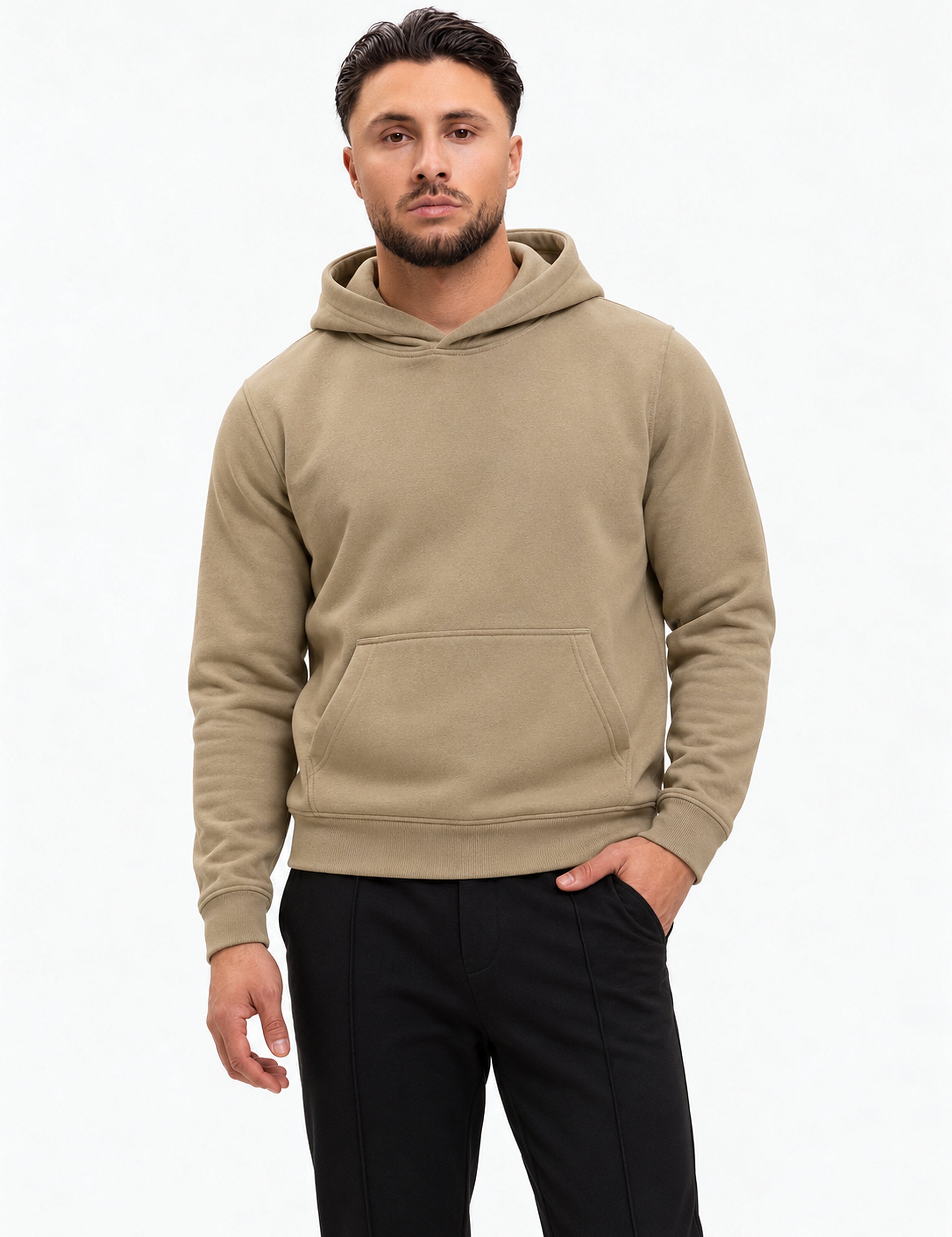 RK Blank Hoodie Olive Regular Fit - voorkant