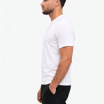RK Blank Tee White Slimfit - zijkant