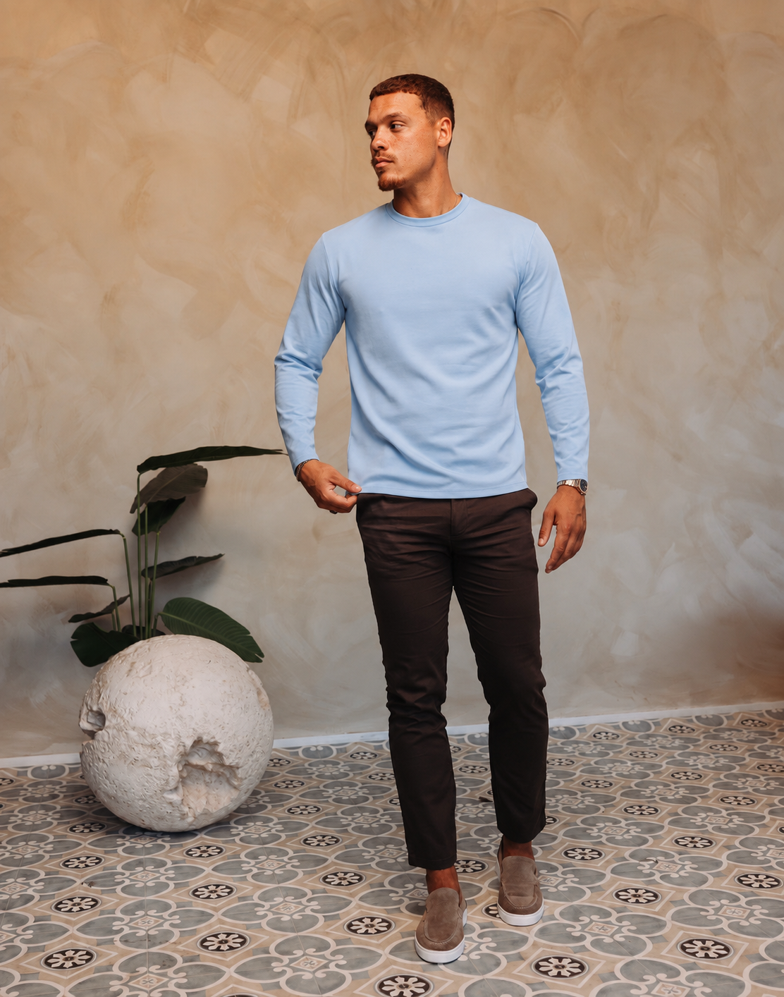SHINY ESSENTIAL LONGSLEEVE SKY BLUE — lifestylefoto