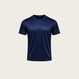 Shiny Essential Shirt Navy Blue - achtergrond #efece6