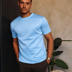 SHINY ESSENTIAL SHIRT SKY BLUE — lifestylefoto