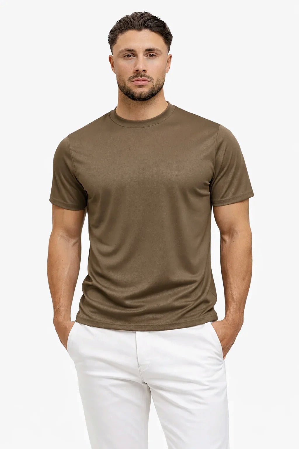 SHINY ESSENTIAL SHIRT DARK SAND