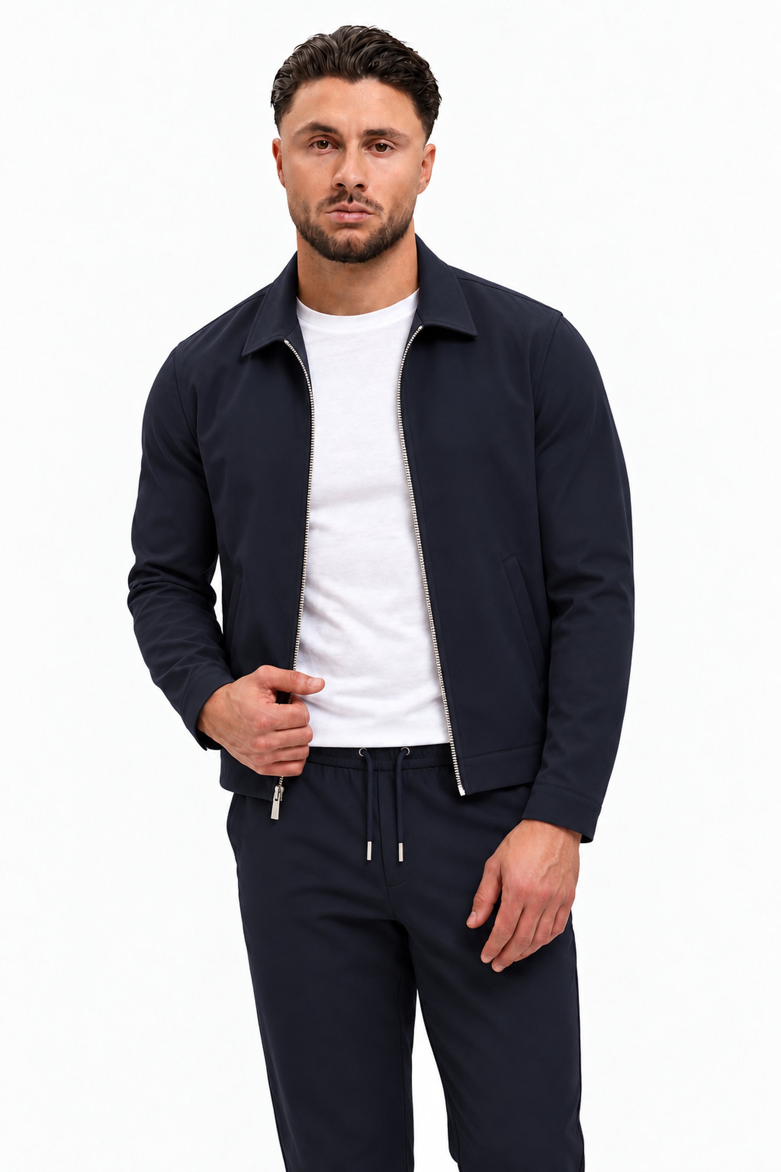 TECH SUIT NAVY - studio pose