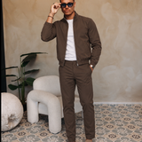 TECH ZIP SUIT | BROWN — lifestylefoto